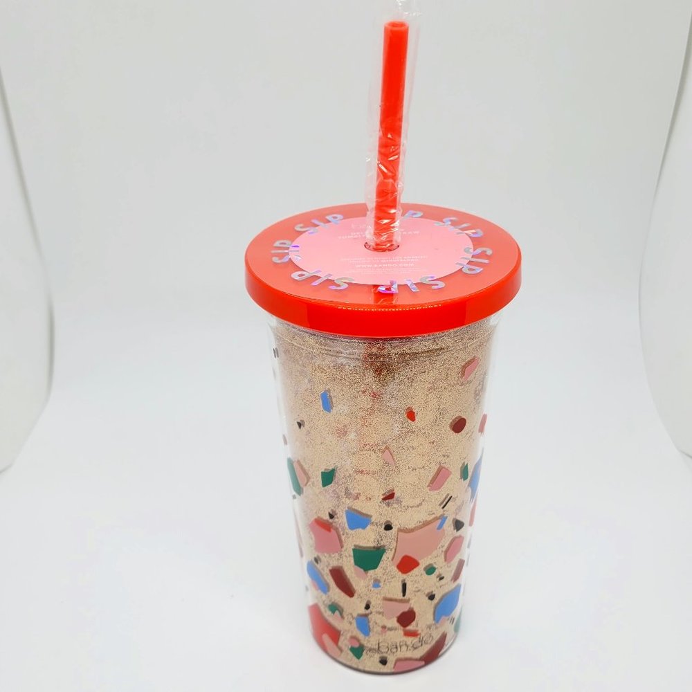 ban.do Glitter Sip Sip Tumbler w/Straw
